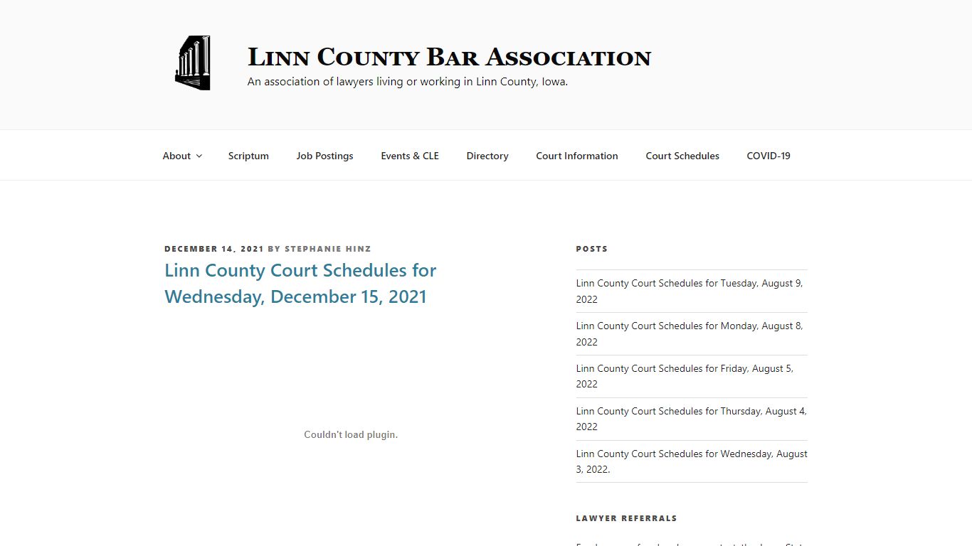 Linn County Court Schedules for Wednesday, December 15 ...